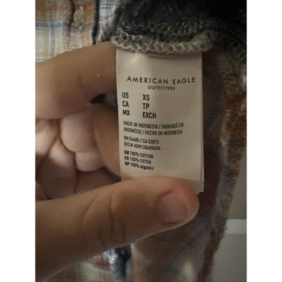 American Eagle Womens Multicolor Long Sleeve Button Down Shirt Size XS - Picture 6 of 7